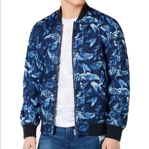 American Rag Mens Jacket Floral-Print Front-Zip🌈